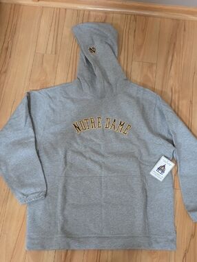 Team Edition Vintage Notre Dame Team Gray Fleece Hoody Mens XL NWT